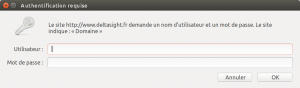 Demande d'authentification vue par Firefox