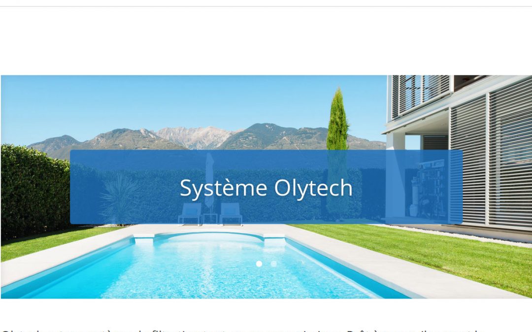 Olytech.fr,  site web minimaliste d’un système pour piscines