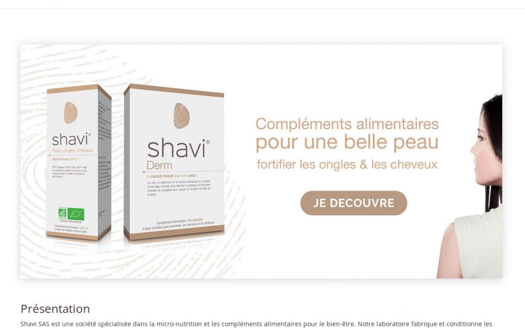 Création e-Commerce de vente de compléments alimentaires Shavi